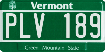 VT license plate PLV189