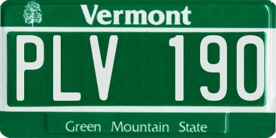 VT license plate PLV190
