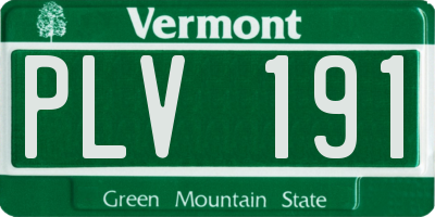 VT license plate PLV191