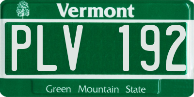 VT license plate PLV192