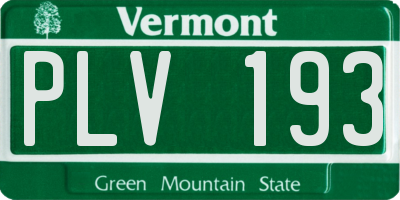 VT license plate PLV193