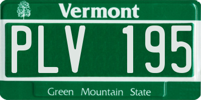 VT license plate PLV195