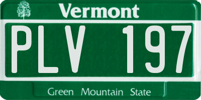 VT license plate PLV197