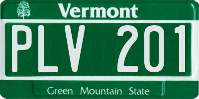 VT license plate PLV201