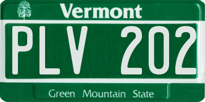 VT license plate PLV202