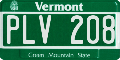 VT license plate PLV208