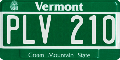 VT license plate PLV210