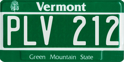 VT license plate PLV212