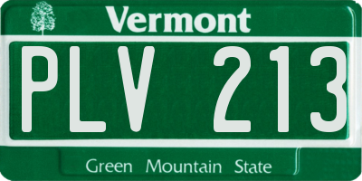 VT license plate PLV213