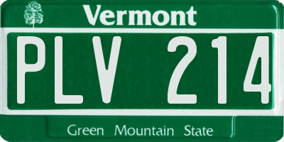 VT license plate PLV214