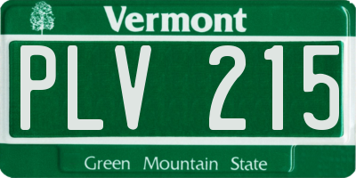 VT license plate PLV215