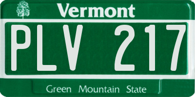 VT license plate PLV217