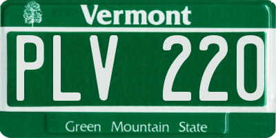VT license plate PLV220