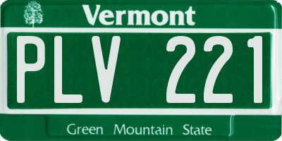 VT license plate PLV221