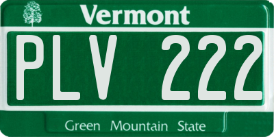 VT license plate PLV222