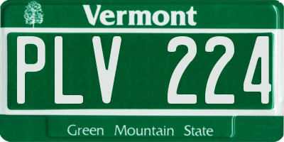 VT license plate PLV224