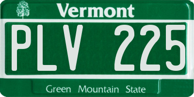 VT license plate PLV225