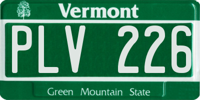 VT license plate PLV226