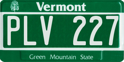 VT license plate PLV227