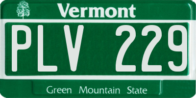 VT license plate PLV229