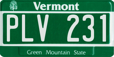 VT license plate PLV231