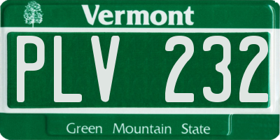 VT license plate PLV232