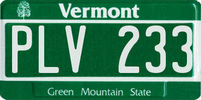 VT license plate PLV233