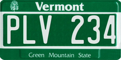 VT license plate PLV234