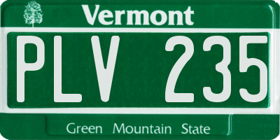 VT license plate PLV235
