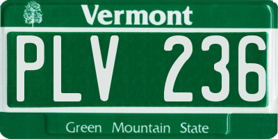 VT license plate PLV236