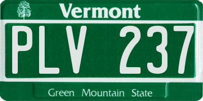 VT license plate PLV237