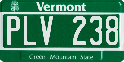 VT license plate PLV238