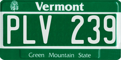 VT license plate PLV239