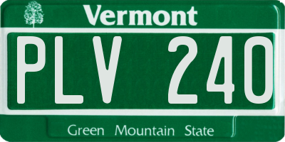 VT license plate PLV240
