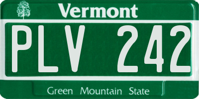 VT license plate PLV242