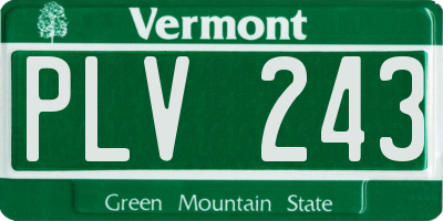 VT license plate PLV243