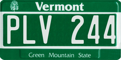 VT license plate PLV244