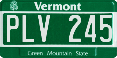 VT license plate PLV245