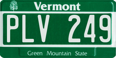 VT license plate PLV249