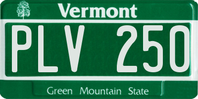 VT license plate PLV250