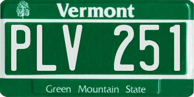 VT license plate PLV251