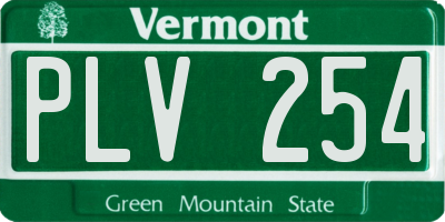 VT license plate PLV254