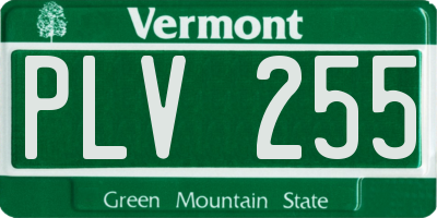 VT license plate PLV255