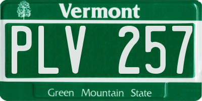 VT license plate PLV257