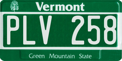 VT license plate PLV258