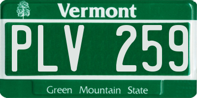 VT license plate PLV259