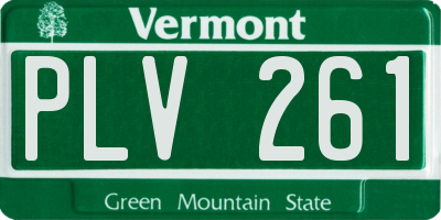 VT license plate PLV261