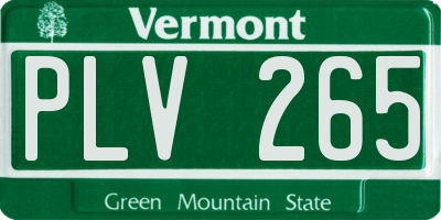 VT license plate PLV265