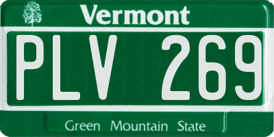 VT license plate PLV269