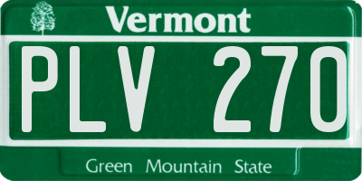 VT license plate PLV270